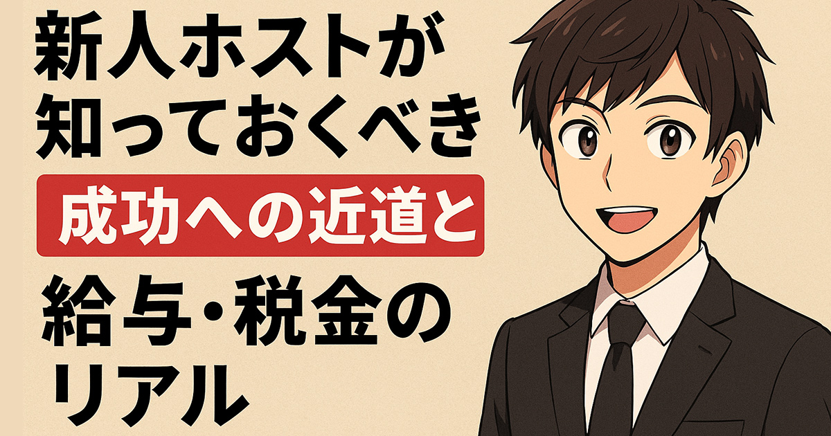 新人ホストが知っておくべき成功への近道と給与・税金のリアル